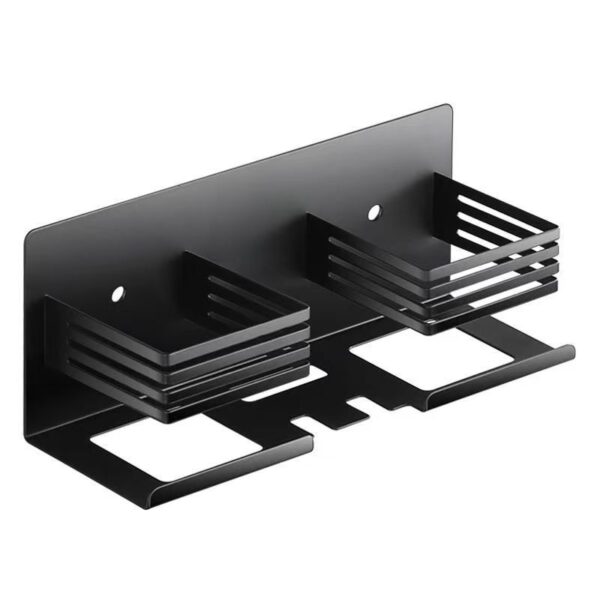 Premium SS304 Double Tumbler & Toothbrush Holder | Dual-Glass Matte Black Organizer
