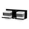 Premium SS304 Double Tumbler & Toothbrush Holder | Dual-Glass Matte Black Organizer