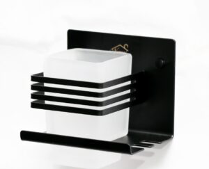 N313B – Premium ( SS304 ) Single Tumbler + Toothbrush Holder – Black 3 Premium SS304 Single Tumbler & Toothbrush Holder | Matte Black Architectural Vanity Organizer