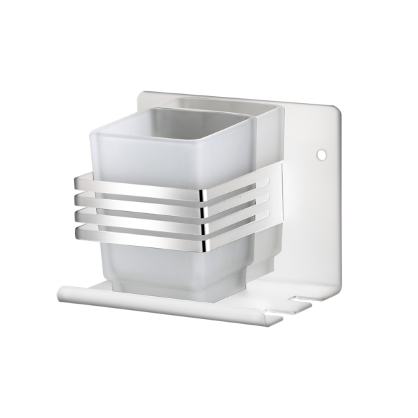 Premium SS304 Single Tumbler & Toothbrush Holder | Mirror Finish Mirror-Style Organizer