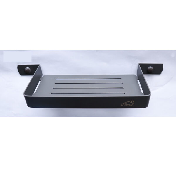 Gun-Grey Rectangle Shelf | 20 x 10 cm Designer Wall-Mounted Organizer
