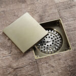 Antique Brass Concealed Floor Drain | Non-Return Valve Tile-Insert Strainer