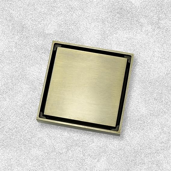 Antique Brass Concealed Floor Drain | Non-Return Valve Tile-Insert Strainer