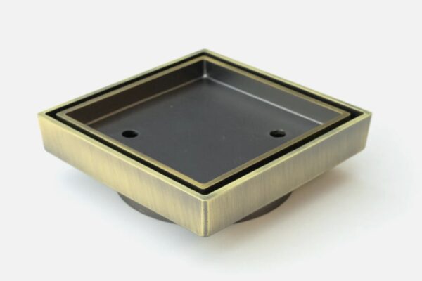 Antique Brass Concealed Floor Drain | Non-Return Valve Tile-Insert Strainer