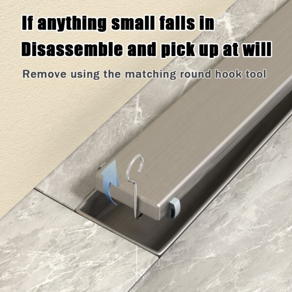 50cm Linear Shower Drain | Polished Mirror Finish Tile-Insert Drainage System