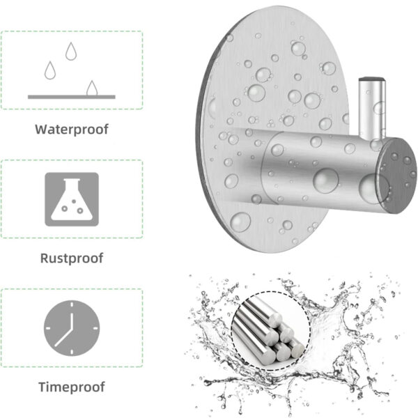 N339 – Rob Hook ( 3m or Screw Option ) 10 Modern Robe Hook | Professional Stainless Steel Wall-Mounted Hanger