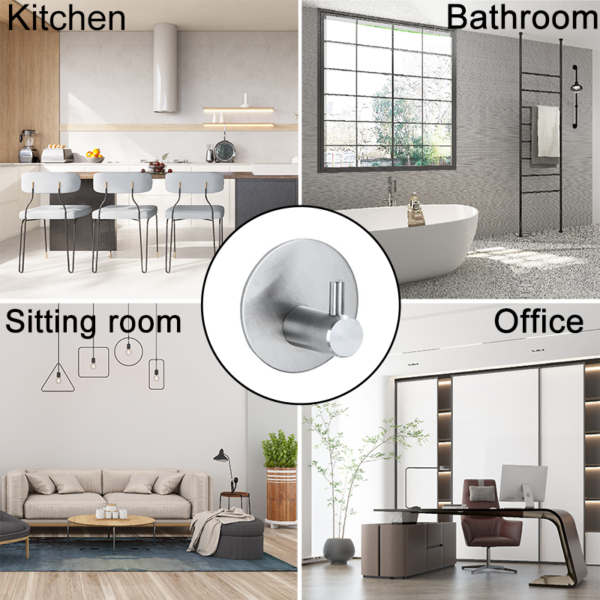 N339 – Rob Hook ( 3m or Screw Option ) 11 Modern Robe Hook | Professional Stainless Steel Wall-Mounted Hanger