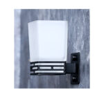 N361 – Single Square Tumbler Holder Black Matte Black Single Square Tumbler Holder | Contemporary Frosted Glass Vanity Organizer