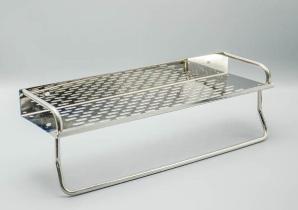 BY 150 Single Rectangle Shelf | 40 cm Stainless Steel Organizer with Towel Bar