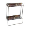 N005 ( BY 150 Double Rectangle Shelf 40 cm with Towel Bar ) BY 150 Double Rectangle Shelf | 40 cm Stainless Steel Two-Tier Organizer with Towel Bar
