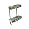 N012 ( K155 Double Rectangle Shelf – Mirror 30cm ) SS304 Double Rectangle Shelf | 30 cm Mirror Finish Two-Tier Storage Rack