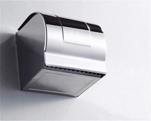 N015 ( Box Tissue Holder – Mirror ) 5 Box Tissue Holder | Mirror Finish Stainless Steel Enclosed Toilet Paper Dispenser