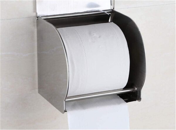 N015 ( Box Tissue Holder – Mirror ) 6 Box Tissue Holder | Mirror Finish Stainless Steel Enclosed Toilet Paper Dispenser