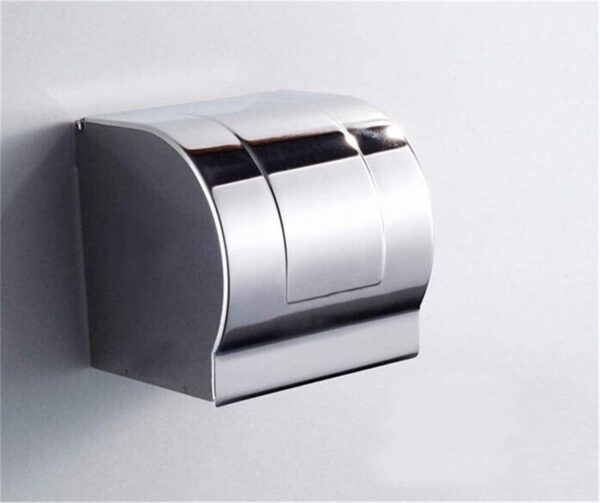 N015 ( Box Tissue Holder – Mirror ) 7 Box Tissue Holder | Mirror Finish Stainless Steel Enclosed Toilet Paper Dispenser