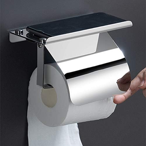 Tissue Holder | K23A Mirror Finish Wall-Mounted Paper Dispenser with Integrated Utility Shelf