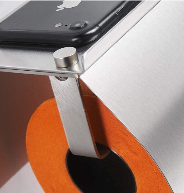 Tissue Holder | K23A Mirror Finish Wall-Mounted Paper Dispenser with Integrated Utility Shelf