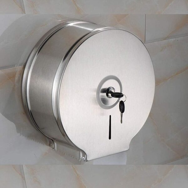 Commercial Tissue Dispenser | Matte Finish Stainless Steel Jumbo Roll Dispenser with Security Lock