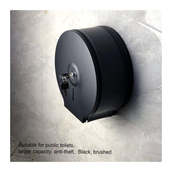Jumbo Tissue Dispenser | Matte Black SUS304 Stainless Steel Commercial Paper Holder