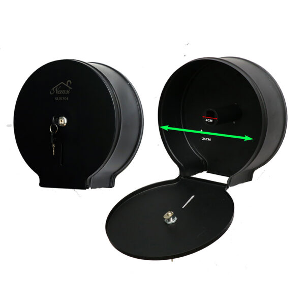 Jumbo Tissue Dispenser | Matte Black SUS304 Stainless Steel Commercial Paper Holder