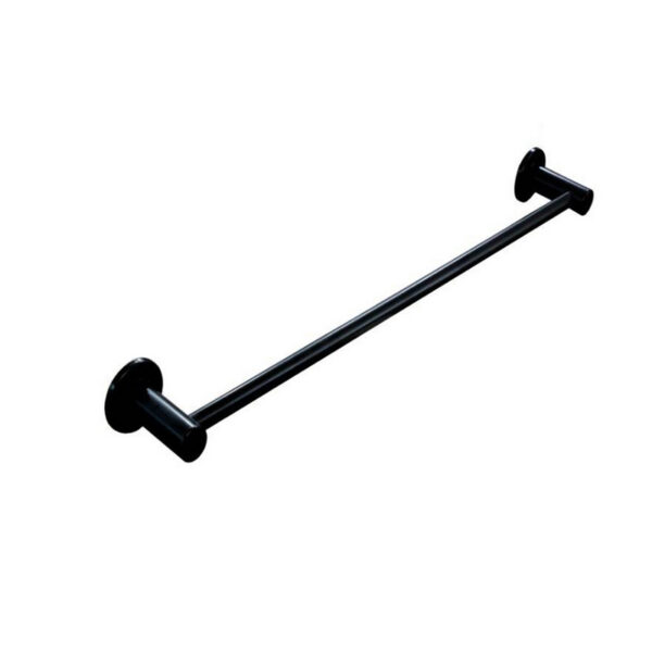 N023B – Single Towel Bar – Black 2 Single Towel Bar | Matte Black Stainless Steel Wall-Mounted Bathroom Rack