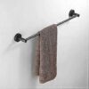 N023B – Single Towel Bar – Black 4 Single Towel Bar | Matte Black Stainless Steel Wall-Mounted Bathroom Rack