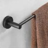 N023B – Single Towel Bar – Black 6 Single Towel Bar | Matte Black Stainless Steel Wall-Mounted Bathroom Rack