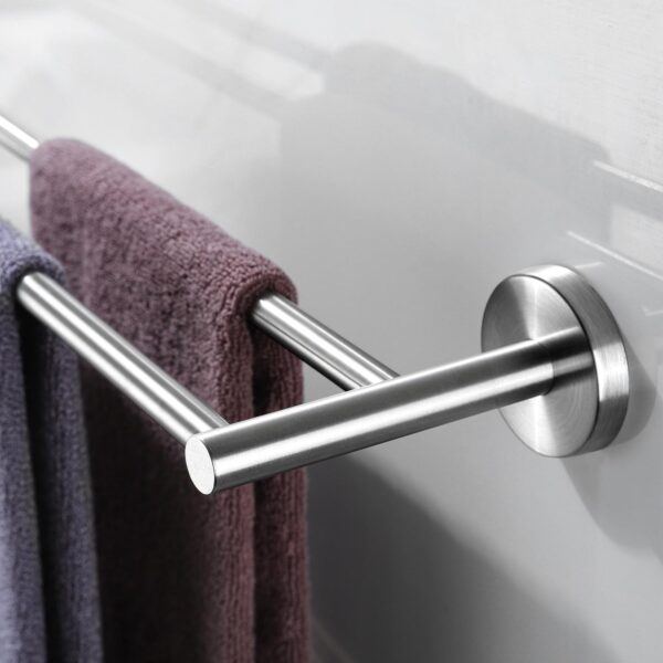Double Towel Bar | 60cm Stainless Steel Dual-Rail Bathroom Organizer