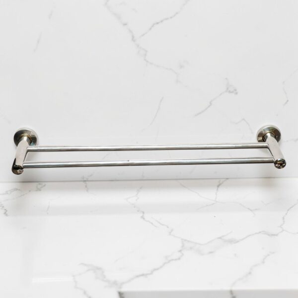 Double Towel Bar | 60cm Stainless Steel Dual-Rail Bathroom Organizer