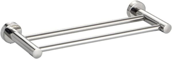 Double Towel Bar | 60cm Stainless Steel Dual-Rail Bathroom Organizer