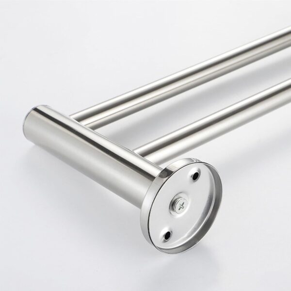 Double Towel Bar | 60cm Stainless Steel Dual-Rail Bathroom Organizer
