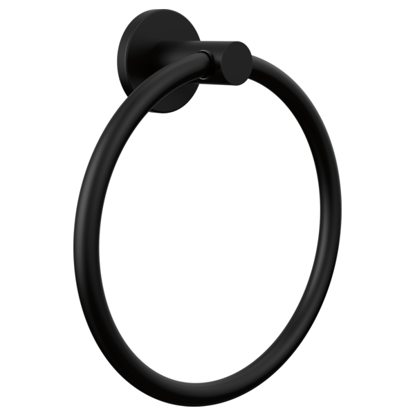 Black Round Towel Ring | Matte Black Stainless Steel Wall-Mounted Hand Towel Holder