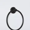 Black Round Towel Ring | Matte Black Stainless Steel Wall-Mounted Hand Towel Holder