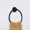 Black Round Towel Ring | Matte Black Stainless Steel Wall-Mounted Hand Towel Holder