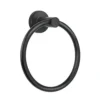 Black Round Towel Ring | Matte Black Stainless Steel Wall-Mounted Hand Towel Holder