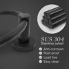 Black Round Towel Ring | Matte Black Stainless Steel Wall-Mounted Hand Towel Holder