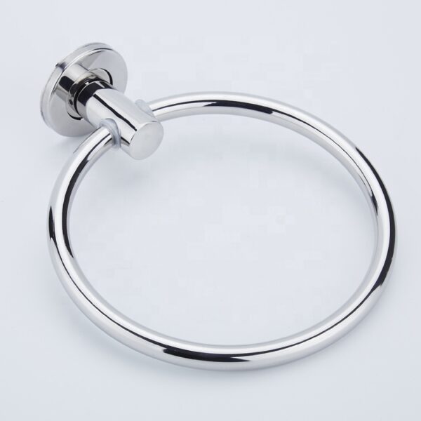 N025 ( Round Towel Ring ) 14 Round Towel Ring | Polished Stainless Steel Wall-Mounted Hand Towel Holder