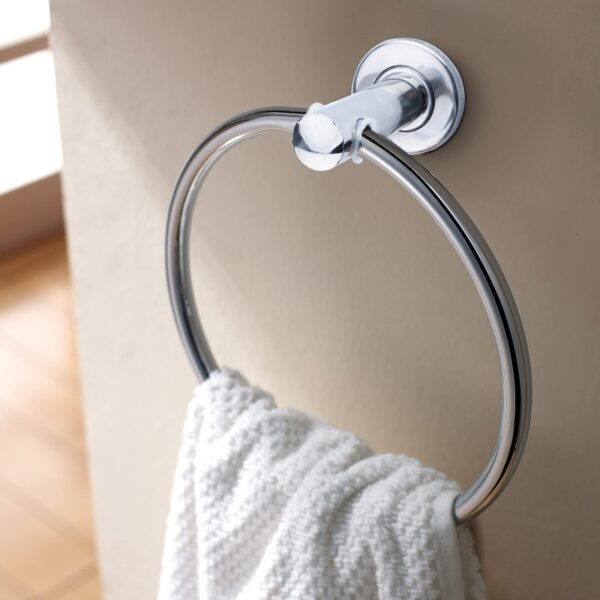 Version 1.0.0 Round Towel Ring | Polished Stainless Steel Wall-Mounted Hand Towel Holder