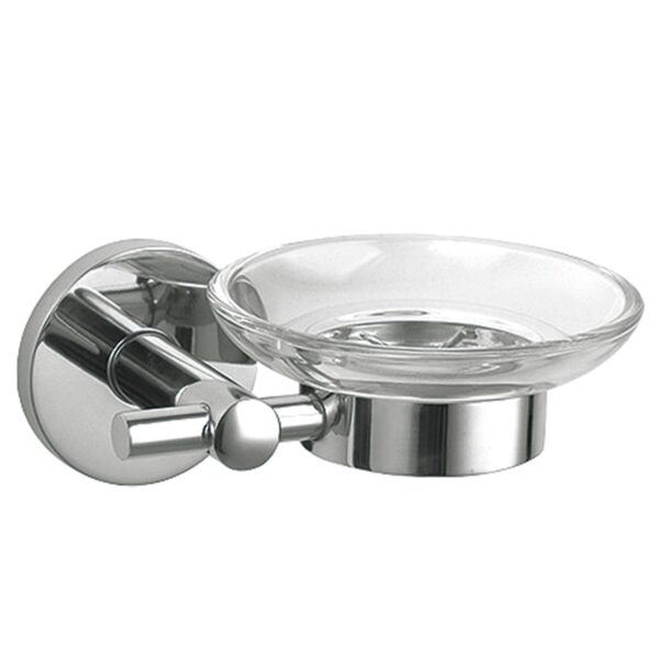 N027 ( 8825 Glass Soap Holder ) 3 Glass Soap Holder | 8825 Wall-Mounted SS304 & Tempered Glass Dish