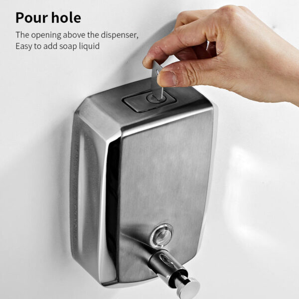 N032 ( Premium Satin – SS304 Lockable Soap Dispenser 500ml ) 7 Premium Satin Soap Dispenser | 500ml SS304 Lockable Wall-Mounted Unit