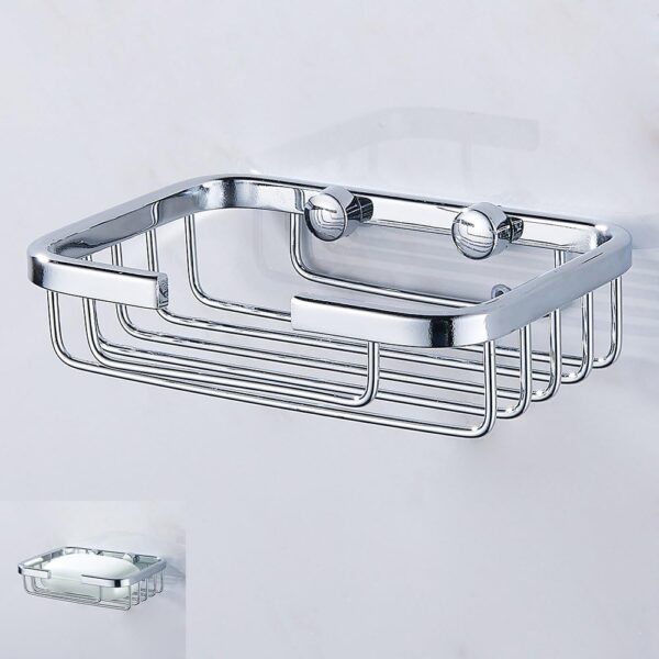 N036 – Wire Soap Dish – Square 2 Wire Soap Dish | Square Stainless Steel Wall-Mounted Soap Basket