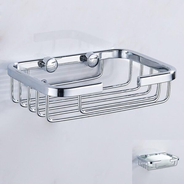 N036 – Wire Soap Dish – Square 7 Wire Soap Dish | Square Stainless Steel Wall-Mounted Soap Basket