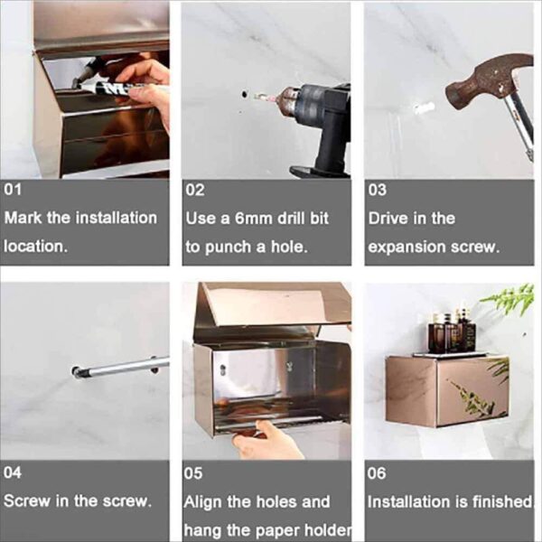 Dual Use Tissue Or Serviette Holder | Mirror Finish Stainless Steel Square Enclosed Dispenser