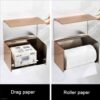 Dual Use Tissue Or Serviette Holder | Mirror Finish Stainless Steel Square Enclosed Dispenser