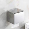 Dual Use Tissue Or Serviette Holder | Mirror Finish Stainless Steel Square Enclosed Dispenser