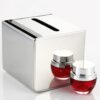 Dual Use Tissue Or Serviette Holder | Mirror Finish Stainless Steel Square Enclosed Dispenser