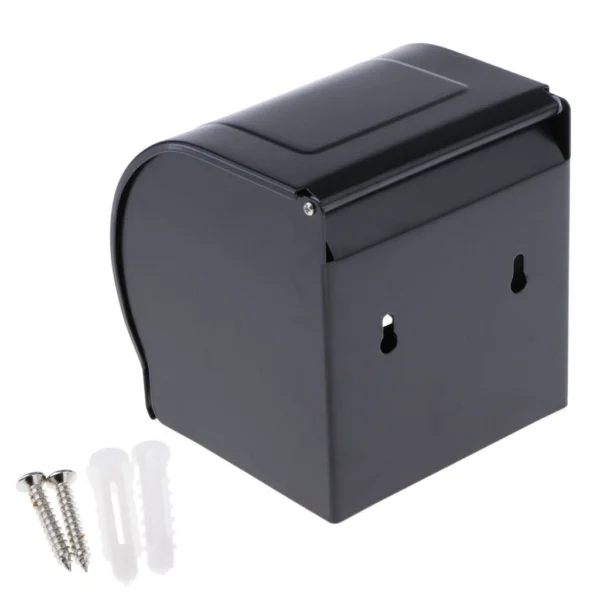 N058B – K10AA Box Tissue Holder – Black 11 Box Tissue Holder | K10AA Matte Black Stainless Steel Enclosed Toilet Paper Dispenser