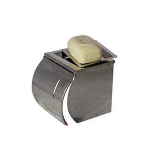 Box Tissue Holder | K12A Mirror Finish Stainless Steel Paper Dispenser with Integrated Soap Tray