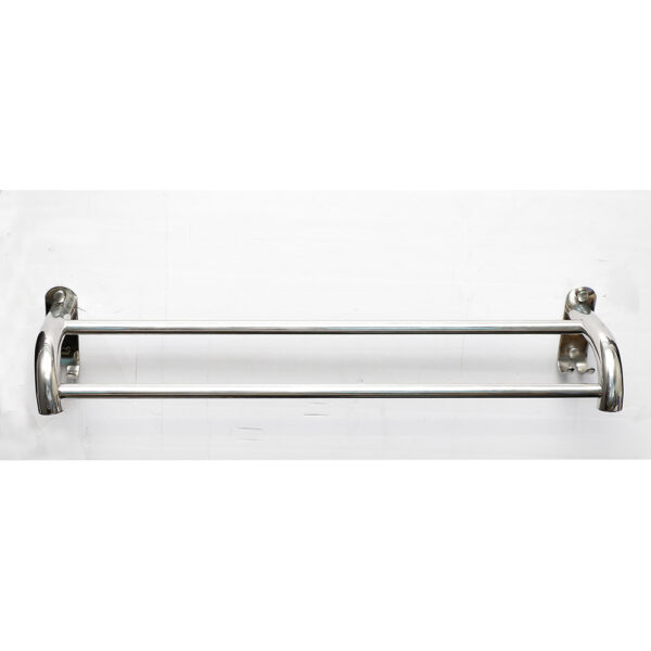 N060 ( 8832 – Double Hook Plate , Double Towel Bar – 60cm ) Double Towel Bar with Integrated Hook Plates | 60cm Stainless Steel Dual-Rail Organizer