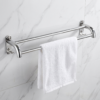 N060 ( 8832 – Double Hook Plate , Double Towel Bar – 60cm ) 2 Double Towel Bar with Integrated Hook Plates | 60cm Stainless Steel Dual-Rail Organizer