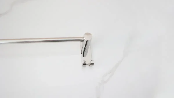 Single Towel Bar with Double Hook Plates | 60cm Stainless Steel Multi-Function Rail